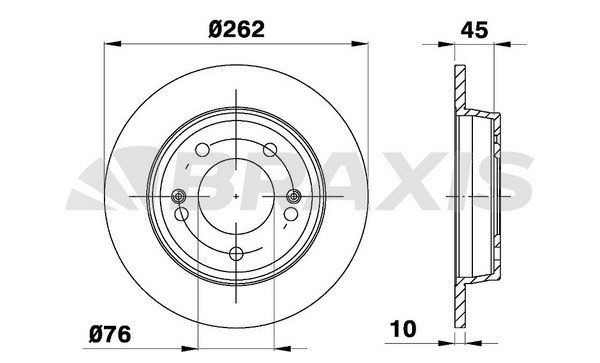 BRAXIS Δισκόπλακα AE0608 Αγωνιστικές δισκόπλακες HYUNDAI BRAXIS AE0608