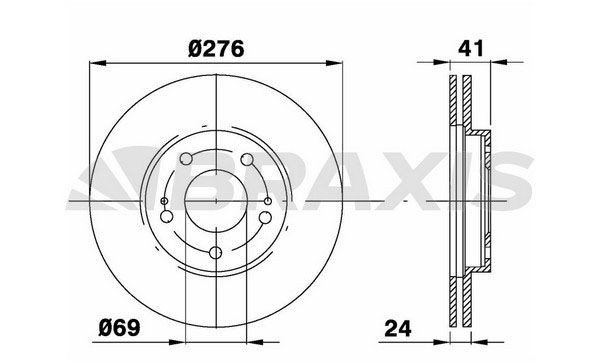BRAXIS Disque de frein AE0621 Disques de frein MITSUBISHI BRAXIS AE0621
