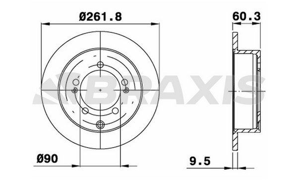 BRAXIS Disque de frein AE0632 Disques de frein MITSUBISHI BRAXIS AE0632