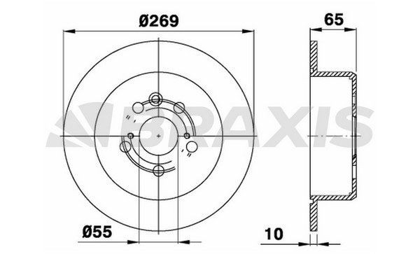 BRAXIS Disque de frein AE0645 AE0645 BRAXIS Disque Toyota pas cher