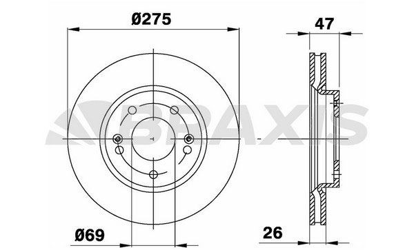 BRAXIS Δισκόπλακα AE0661 Αγωνιστικές δισκόπλακες HYUNDAI BRAXIS AE0661