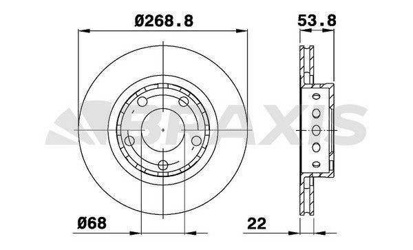 BRAXIS Bremseskive AE0666 Sports bremseskiver AUDI BRAXIS AE0666