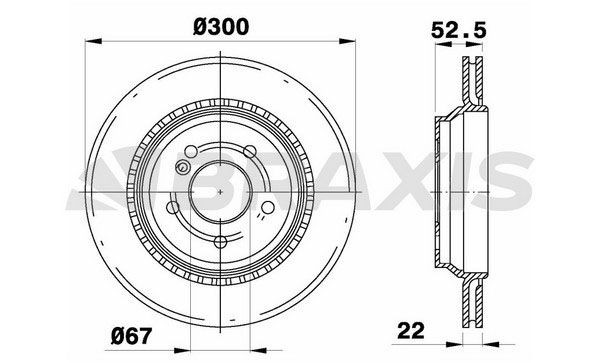 BRAXIS Δισκόπλακα AE0667 Αγωνιστικές δισκόπλακες MERCEDES-BENZ BRAXIS AE0667