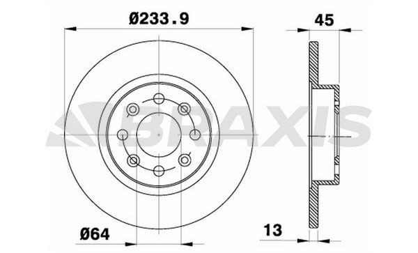 BRAXIS Disque de frein AE0670 Disques MITSUBISHI BRAXIS AE0670