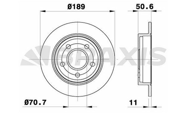BRAXIS Brzdový kotouč AE0671 Športové brzdové kotúče BRAXIS OPEL AE0671