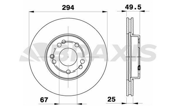 BRAXIS Bremseskive AE0689 AE0689 Skiver MERCEDES-BENZ VIANO BRAXIS
