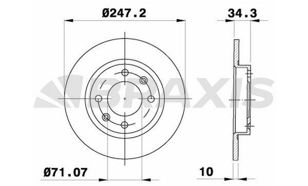 BRAXIS Δισκόπλακα AE0697 Αγωνιστικές δισκόπλακες BRAXIS PEUGEOT AE0697