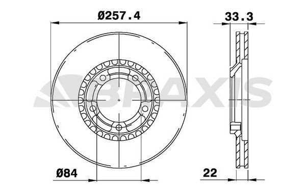 BRAXIS Disque de frein AE0702 Disque BRAXIS MITSUBISHI AE0702