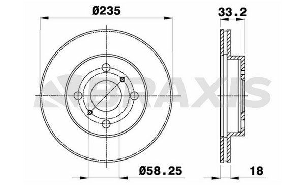 BRAXIS Disque de frein AE0706 BRAXIS Disque TOYOTA AE0706