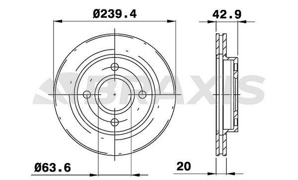 BRAXIS Bremseskive AE0715 AE0715 Bremseskiver MAZDA 323 BRAXIS
