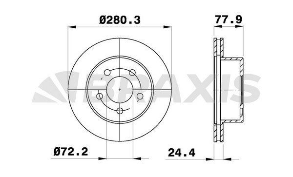 BRAXIS Brzdový kotouč AE0723 Brzdové kotúče BRAXIS JEEP AE0723