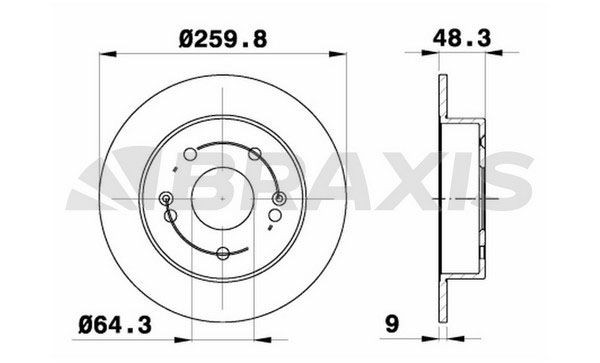BRAXIS Brake disc AE0735 AE0735 BRAXIS brake rotors HONDA