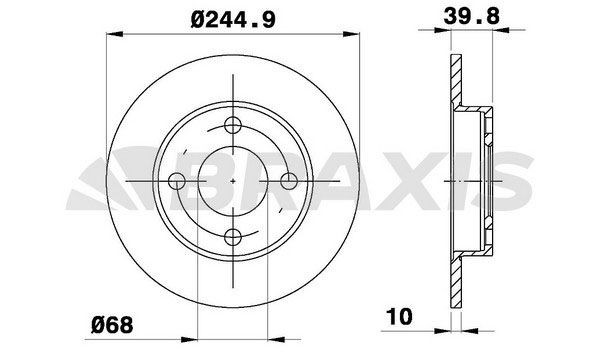 BRAXIS Disque de frein AE0741 Disque de frein sport BRAXIS AUDI AE0741