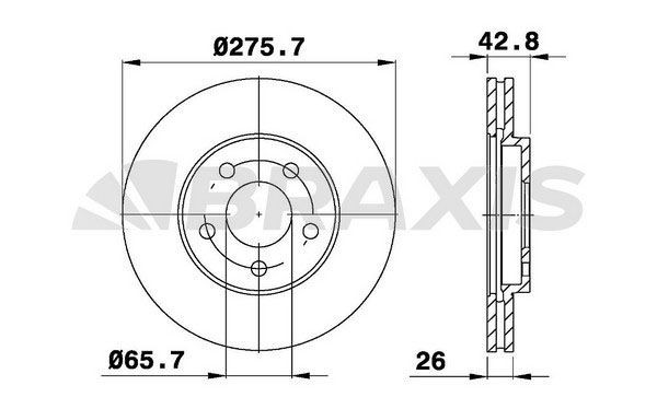 BRAXIS Bremseskive AE0749 AE0749 Bremseskiver CHEVROLET AVEO BRAXIS