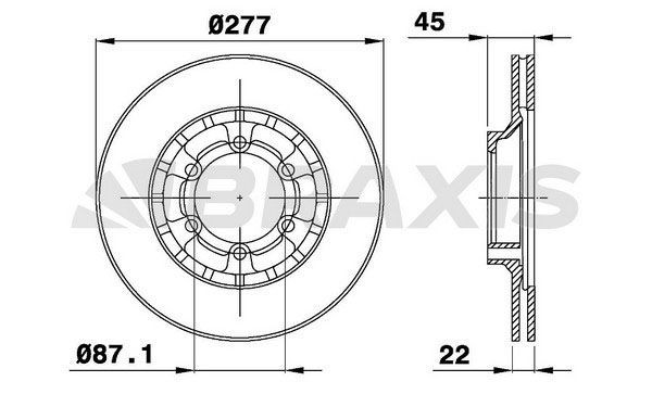BRAXIS Remschijf AE0750 AE0750 Remschijf MITSUBISHI LANCER BRAXIS