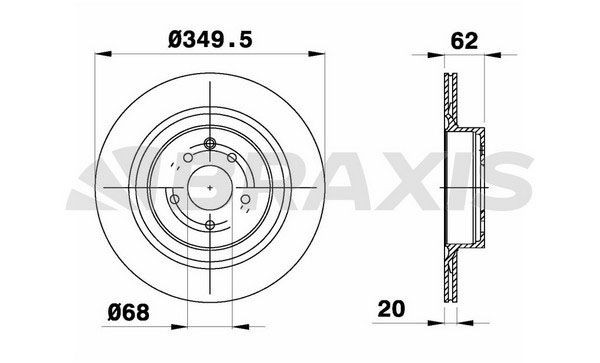 BRAXIS Δισκόπλακα AE0761 Αγωνιστικές δισκόπλακες BRAXIS NISSAN AE0761