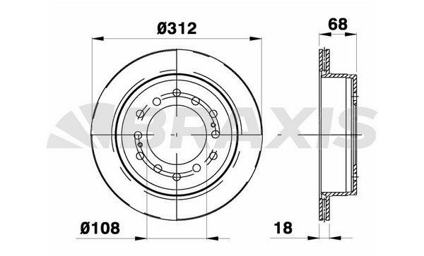 BRAXIS Brake disc AE0765 Toyota COROLLA BRAXIS brake discs AE0765