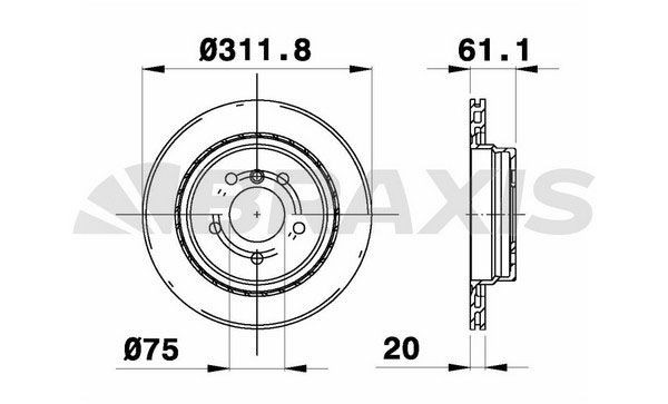 Disque de frein BRAXIS AE0768 AE0768 Disque de frein BRAXIS