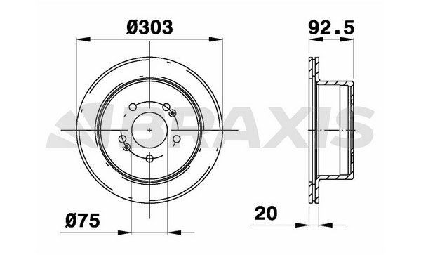Disque de frein BRAXIS AE0784 AE0784 Disques BRAXIS