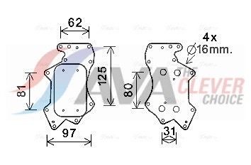 AVA COOLING SYSTEMS Chladič motorového oleja AI3403 Olejový chladič AVA COOLING SYSTEMS AUDI AI3403