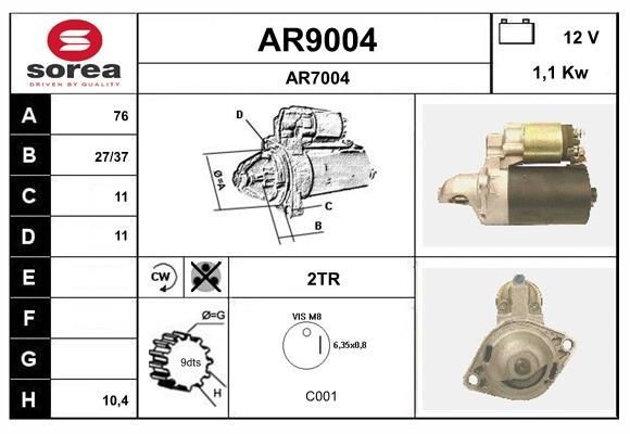 SNRA Anlasser AR9004 AR9004 SNRA Anlasser Alfa Romeo Alfasud Sprint Kosten