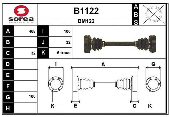 SNRA Drivaksel B1122 SNRA B1122 Drivaksel BMW E34 billige