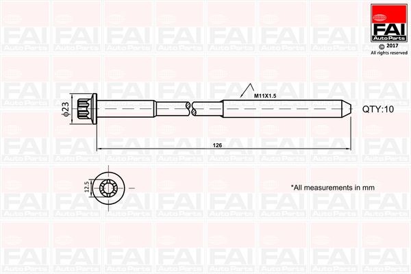 FAI AutoParts Klapikaanekruvikomplekt B1139 FAI AutoParts B1139 Plokikaane poldid Renault Clio 4 Grandtour hind