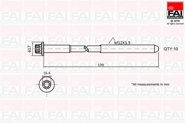 FAI AutoParts Zylinderkopfschraubensatz B1756 FAI AutoParts B1756 Zylinderkopfschraubensatz