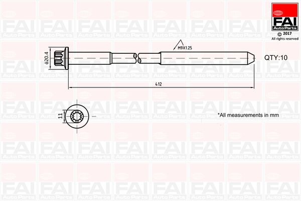 FAI AutoParts Jogo de parafusos da cabeça do motor B292 Parafuso de cabeçote FAI AutoParts SWIFT B292 baratos