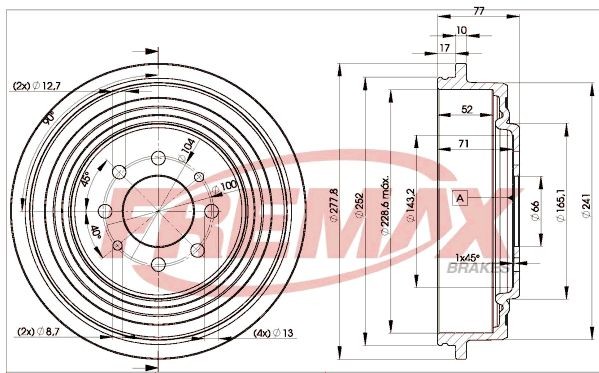 FREMAX Bremsetrommel BD-0511 BD-0511 Trommelbremse RENAULT KANGOO FREMAX