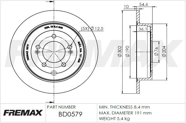 FREMAX Disco freno BD-0579 BD-0579 Dischi freno FREMAX HYUNDAI TRAJET costo