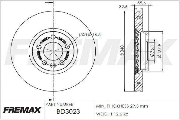 FREMAX Bremseskive BD-3023 Skiver FREMAX Volkswagen SHARAN BD-3023