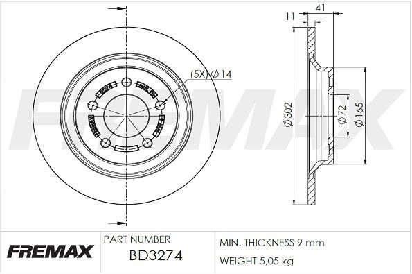 FREMAX Brzdový kotouč BD-3274 Športové brzdové kotúče FREMAX Rad B BD-3274 lacné
