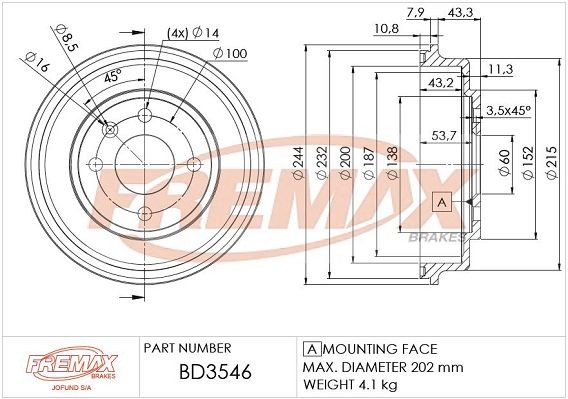 FREMAX Bremsetrommel BD-3546 BD-3546 FREMAX Trommelbremse Suzuki billige