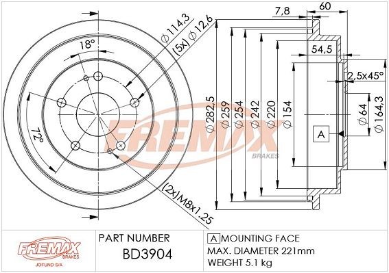 FREMAX Jarrurumpu BD-3904 BD-3904 FREMAX Jarrurumpu HONDA LEGEND