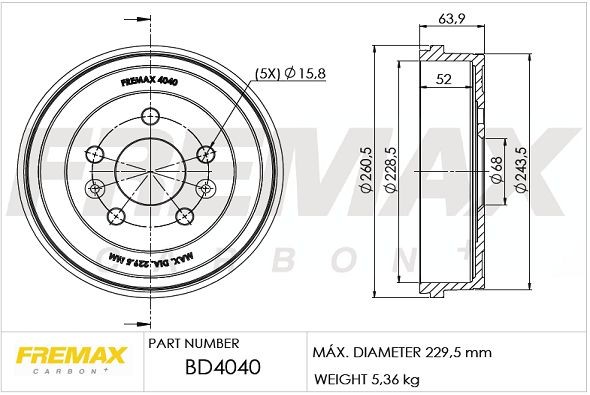 FREMAX Tamburo freno BD-4040 BD-4040 Tamburo freno MERCEDES-BENZ Classe C FREMAX costo