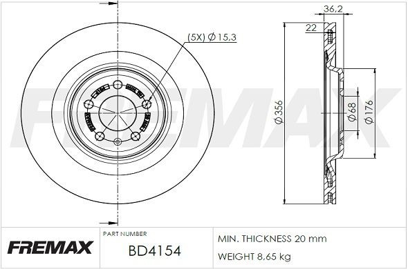 FREMAX Bremžu diski BD-4154 Diski FREMAX TT BD-4154 lēti