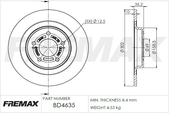 FREMAX Disque de frein BD-4635 Disques de frein FREMAX AX BD-4635 pas cher