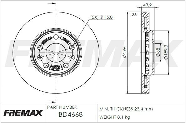 FREMAX Bromsskiva BD-4668 BD-4668 FREMAX bromsskiva RENAULT KADJAR