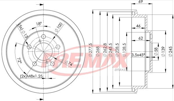 FREMAX Tamburo freno BD-4703 BD-4703 costo Tamburo freno MERCEDES-BENZ Classe C FREMAX