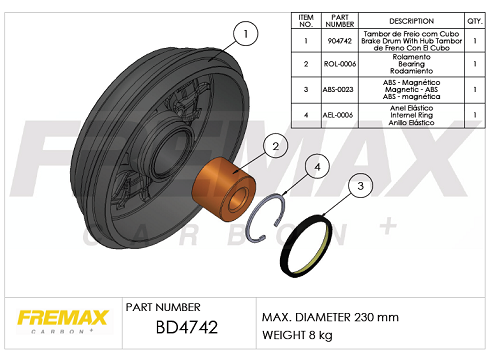 FREMAX Ταμπούρο BD-4742 BD-4742 FREMAX Φρένα τυμπάνου Renault φθηνά