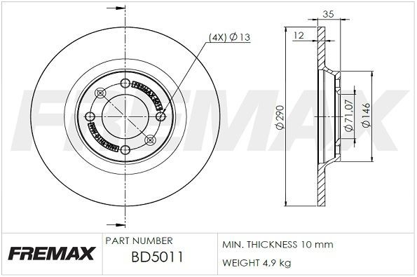 FREMAX Disco de travão BD-5011 Travões de disco FREMAX AMI BD-5011 baratos
