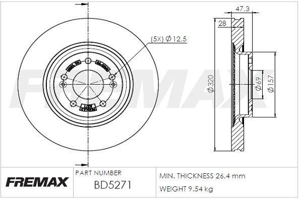 FREMAX Brzdový kotouč BD-5271 BD-5271 Kotúče KIA CEE'D FREMAX