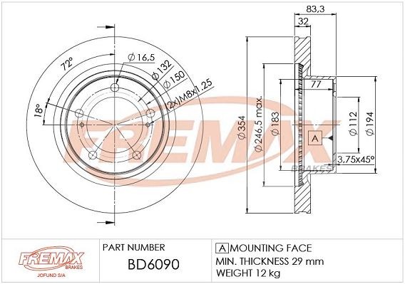 FREMAX Δισκόπλακα BD-6090 Αγωνιστικές δισκόπλακες FREMAX AURIS BD-6090 φθηνά