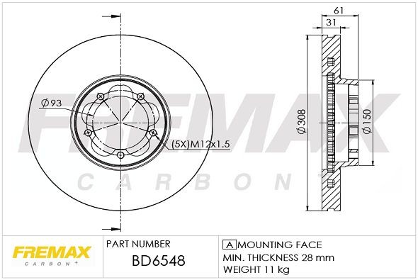 FREMAX Brzdový kotouč BD-6548 Brzdové kotúče FREMAX StreetKA BD-6548 lacné
