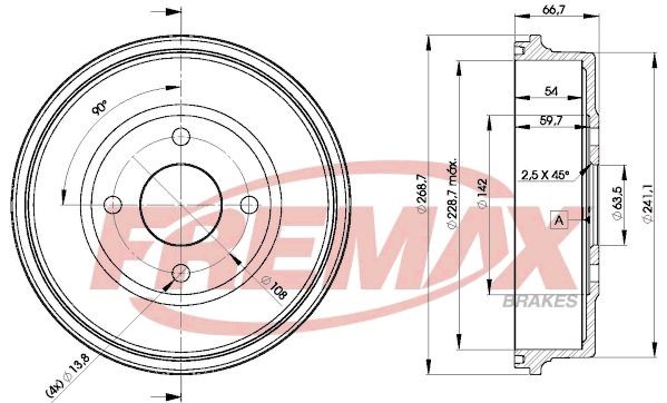 FREMAX Ταμπούρο BD-6631 Σετ φρένων ταμπουρόφρενα RENAULT FREMAX BD-6631