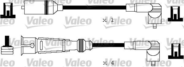 VALEO Augstsprieguma vadu komplekts 346120 346120 Svečvadi VALEO VW CADDY