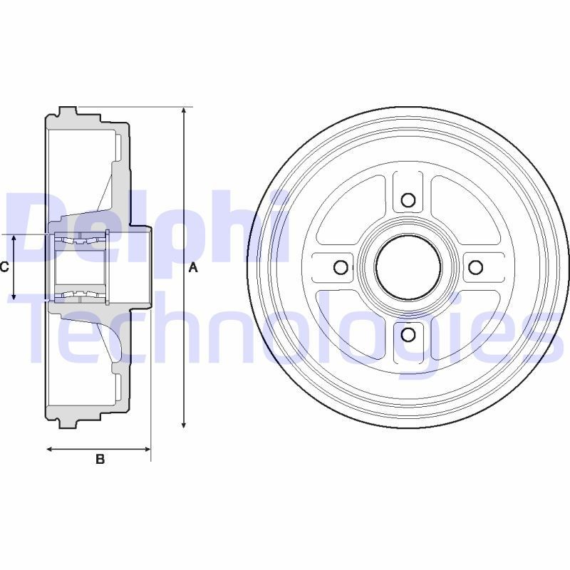 DELPHI Remtrommel BFR496 DELPHI BFR496 Remtrommel LEXUS LS IV (XF40) goedkoop