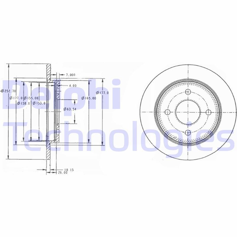 DELPHI Bromsskiva BG3054C DELPHI BG3054C Bromsskivor Ford Sierra MK2 original