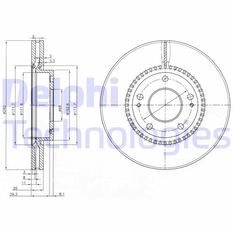 DELPHI Piduriketas BG3861C DELPHI BG3861C Sport pidurikettad KIA Ceed ED odav